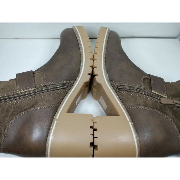 Katliu Womens Sz 36 US 5.5 Brown Side Zip Mid Calf Faux Wool Lined Heeled Boots - Picture 5 of 8